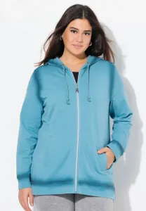 Толстовка на молнии с декоративным швом Ulla Popken, Light Teal