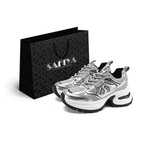 Низкие, износостойкие, массивные кроссовки для женщин SAFIYA, Silver