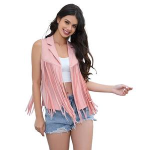 Женский жилет с бахромой - стильная и универсальная верхняя одежда, дизайнерский must-have на лето Seoria, Pink