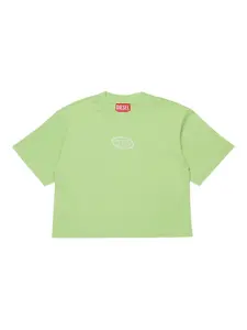 Футболка Tixan с вышитым логотипом Diesel Kids, зеленый