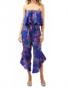 Рэйанн Индиго Ланах комбинезон без бретелей с рюшами в пурпурно-многоцветном SUGARLIPS