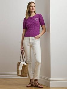 Лонгслив Lauren Tarjyll Logo с кабельным узором Ralph Lauren, Purple Dawn