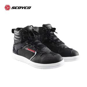SCOYCO Мужские мотоциклетные ботинки для езды, летние водонепроницаемые, casual, всесезонные защитные, MT070WP Black (Waterproof), размер 41
