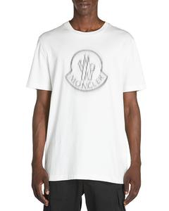 Футболка с коротким рукавом и логотипом Moncler, слоновая кость/кремовый