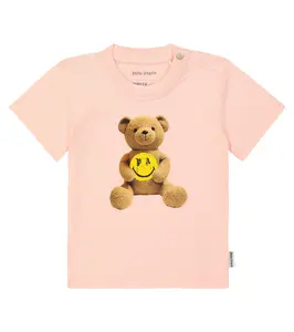 Футболка из хлопкового джерси с детским принтом Palm Angels Kids, розовый