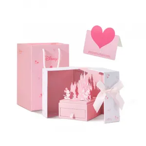 Disney Серьги-гвоздики с синтетическим фианитом и перламутром Women's Pink