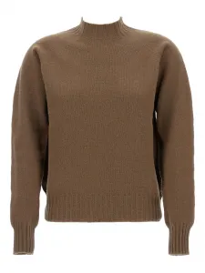 Шерстяной свитер с круглым вырезом Drumohr, коричневый