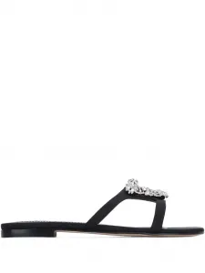 Атласные сандалии Trinamu с кристаллами Manolo Blahnik, черный