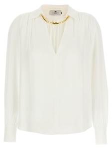 Рубашка с ожерельем Elisabetta Franchi, белый