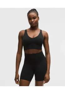 Спортивный бюстгальтер focuser с v-образным вырезом, чашками c/d и высокой степенью поддержки. Lululemon, Black-