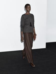 Футболка с длинным рукавом и декоративными швами Massimo Dutti, антрацитово-серый