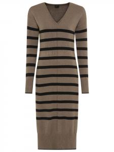 Laura Scott Вязаное платье в бежево-черную полоску