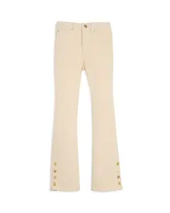 Вельветовые брюки с высокой посадкой и расклешенными штанинами для девочек (модель "Claire") - для детей постарше. Dl1961, белый