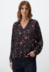 Блуза V-NECK FLORAL PATTERNED RELAXED FIT Jimmy Key, темно-синий