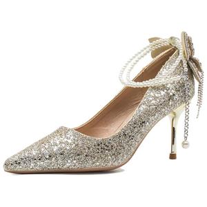 City camel Тонкие каблуки на шпильке женские золотые, цвет Gold