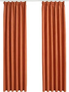 Плотные шторы Maison Exclusive с крючками, 2 шт., ржаво-коричневые, 140x225 см Prolenta