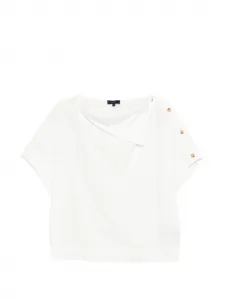 Блузка issa с короткими рукавами и пуговицами Soeur, белый