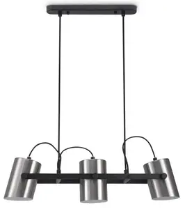 Подвесной светильник Paco Home Karl, schwarz-metall gebürstet