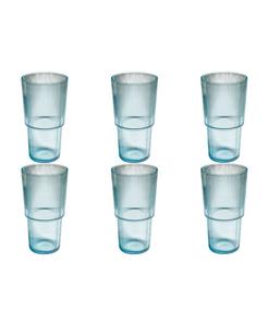 Набор из 6 больших бокалов с рифленой поверхностью Abode Homewares, синий