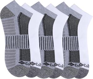 Columbia Мужские носки 1/2 Cushion Quarter Arch Support Poly Blend, 6 пар, Grey/White