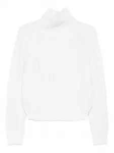 Свитер в рубчик с высоким воротником ALLUDE, нейтральный