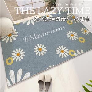 Budis Ковер 100х120 см для прихожей, износостойкий, с рисунком ромашки, легко чистится, можно обрезать