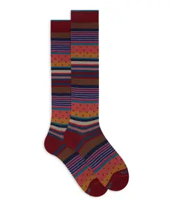 Длинные носки в полоску и в горошек Gallo, мультиколор