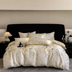 UJNHGQ Комплект постельного белья 600TC супермягкий шелковистый прохладный принт Color 8