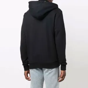 Худи с логотипом на молнии и шнурком BALMAIN, черный