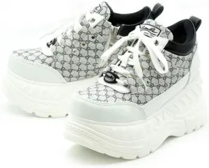 Мужские кроссовки Yosuke 4468004 с толстой подошвой, на шнуровке, 3 цвета, размеры 26, 27, высота каблука 3,1 дюйма (8 см) No Brand, белый