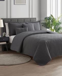Комплект постельного белья из 5 предметов с ромбовидным тиснением, размер King/California King Nestl, Gray