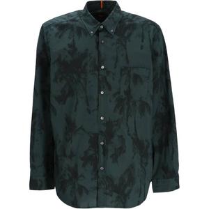 Рубашка Boss с принтом пальмы на пуговицах HUGO BOSS, зеленый