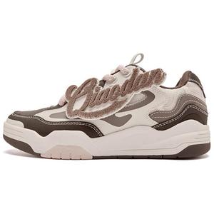 QIAODAN Прочные и легкие амортизирующие низкие кроссовки для скейтбординга, женские, бежево-коричневые