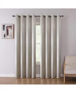 Штора Priscilla с люверсами, серебристая, 1 шт., светофильтрующая, с рельефным узором в виде листьев, жаккардовая Kate Aurora