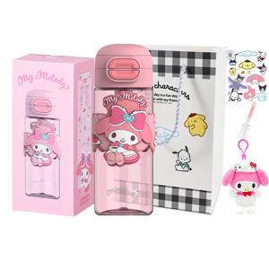 Пластиковый стакан Melodi 630 мл Sanrio, My Melody Water Cup+Shopping Bag+Sticker Cup Brush+Doll