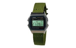 CASIO Мужские часы Retrofit Series с кварцевым механизмом и нейлоновым ремешком, черный циферблат