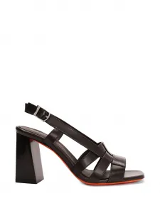 Туфли-лодочки Venere с плетеным ремешком Santoni, коричневый