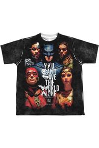 Футболка молодежная с коротким рукавом "Justice League: Спасем мир" Gildan, белый