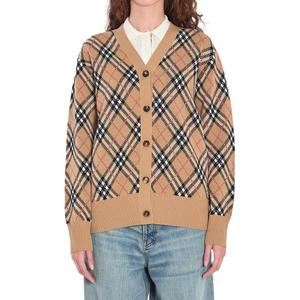 Кардиган в клетку Burberry, коричневый