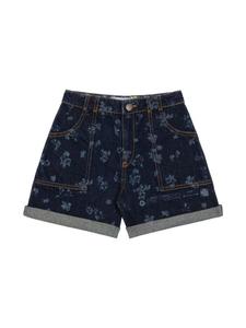 Philosophy Di Lorenzo Serafini Kids джинсовые шорты прямого кроя с цветочным принтом, синий