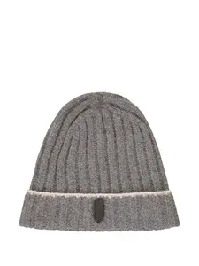 Вязаная шапка с ребристой отделкой Moorer, серый