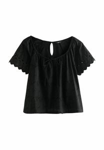 Блуза BRODERIE SHORT SLEEVE RIC RAC Next, черный