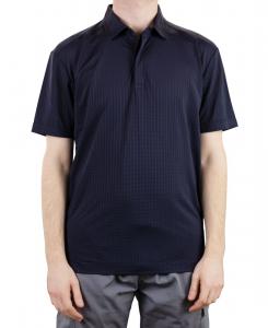 Мужская поло-рубашка для гольфа с коротким рукавом и жаккардовой отделкой и металлическими вставками Vintage 1946, Navy