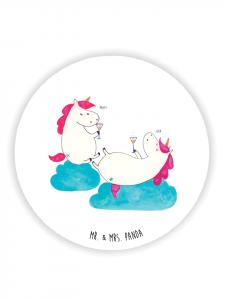 Mr. & Mrs. Panda Магнит на холодильник с единорогом, изображением игристого вина без слогана, белого цвета