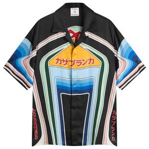 Рубашка с короткими рукавами и графическим принтом в горном стиле Casablanca, черный