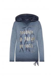 Рубашка с длинными рукавами коннитива с капюшоном Soccx, синий