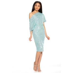 Женское платье-футляр на одно плечо с драпировкой ALEXIA ADMOR Olivia ALEXIA ADMOR, серебряный