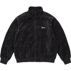 Supreme Велюровая куртка в стиле пэчворк, Black
