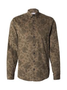 Рубашка на пуговицах классического кроя Lindbergh, хаки/оливковый