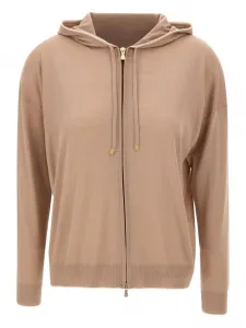 Куртка-кардиган на молнии с капюшоном и полосатой отделкой Eleventy, бежевый